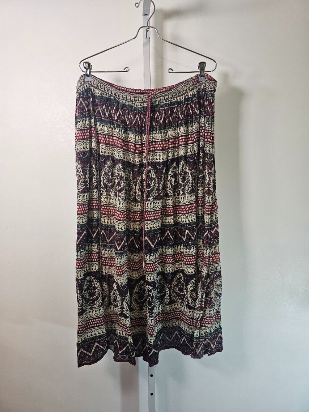 M.I.C Fashion Skirt Peasant Midi Festival Sheer Red Gauzy M